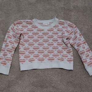 Pink Republic Blush and Cream Heart Sweater